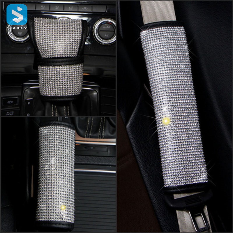 Diamond Leather cover for car Safe belt /gear shift/handbrake